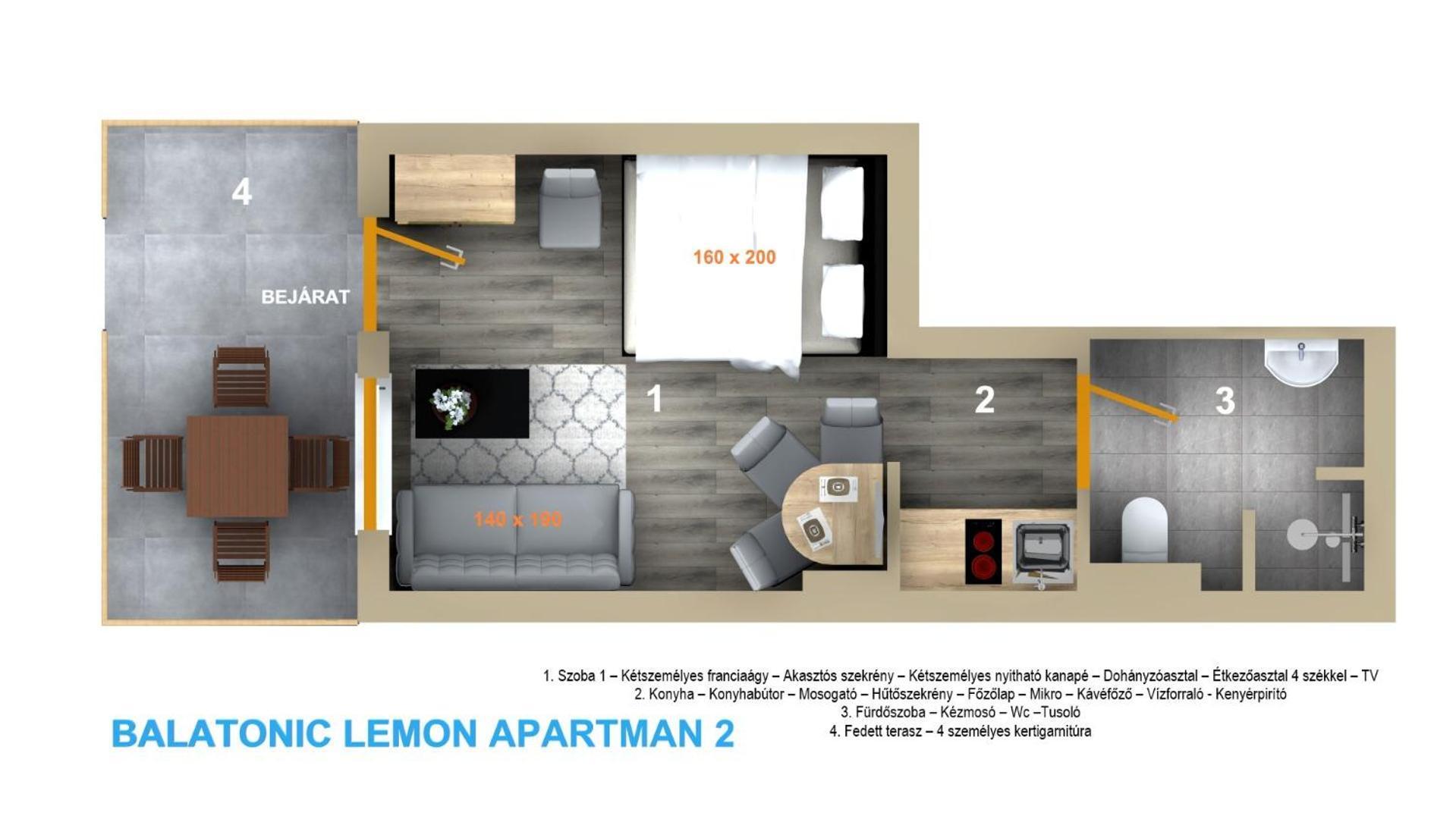 Balatonic Lemon Apartmanhaz Siófok Rom bilde