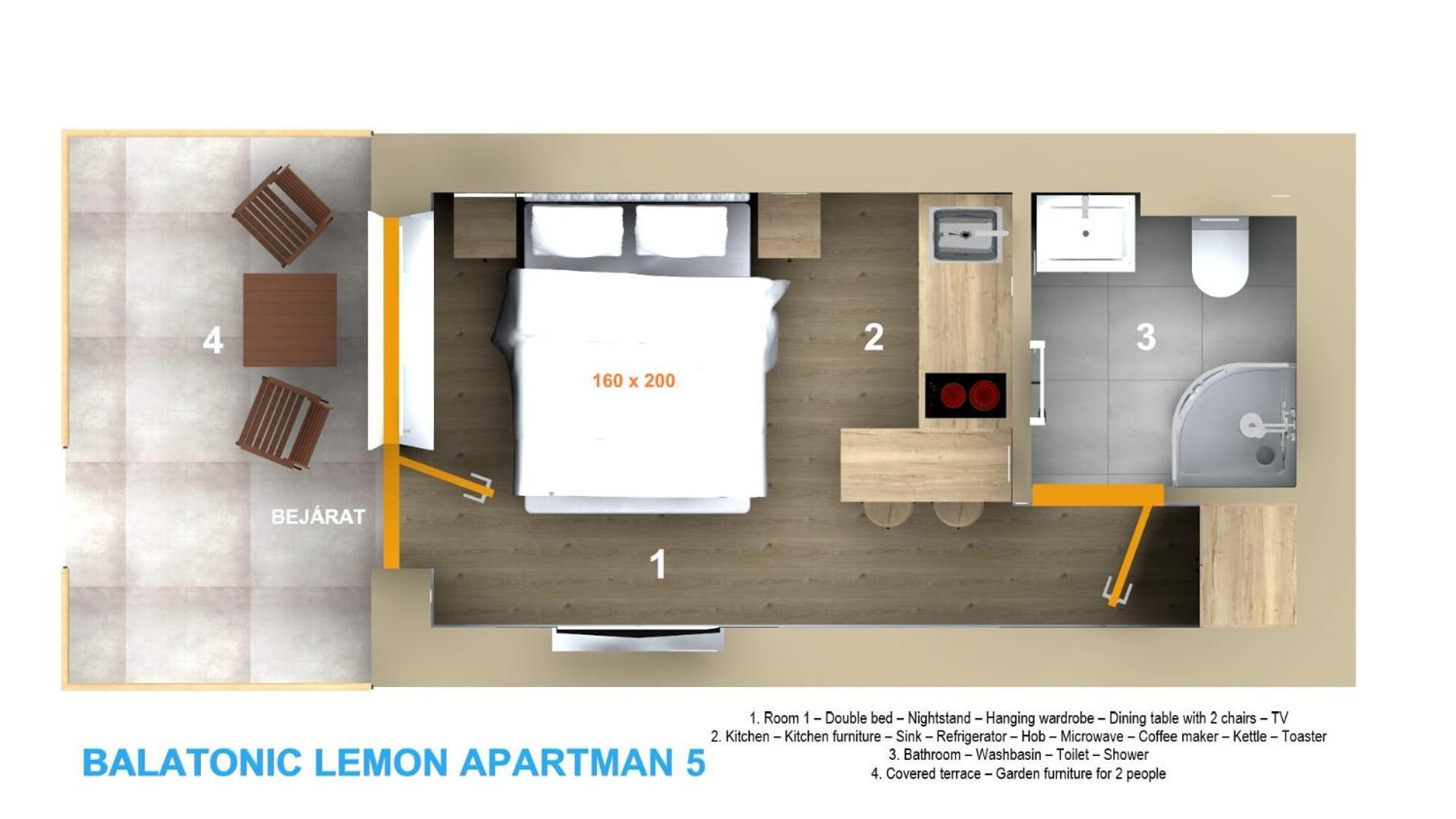Balatonic Lemon Apartmanhaz Siófok Rom bilde
